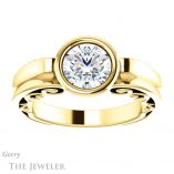Round Cut Forever One Moissanite Engagement Ring #GTJ1070-round-fo-y 1 Round Cut Forever One Moissanite Engagement Ring #GTJ1070-round-fo-y