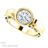 Round Cut Forever One Moissanite Engagement Ring #GTJ1070-round-fo-y 5 Round Cut Forever One Moissanite Engagement Ring #GTJ1070-round-fo-y