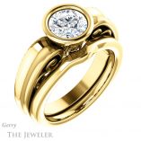 Round Cut Forever One Moissanite Engagement Ring #GTJ1070-round-fo-y 6 Round Cut Forever One Moissanite Engagement Ring #GTJ1070-round-fo-y