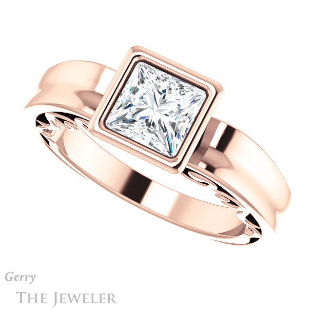 Princess Cut Forever One Moissanite Engagement Ring #GTJ1070-square-fo-r 5 Princess Cut Forever One Moissanite Engagement Ring #GTJ1070-square-fo-r