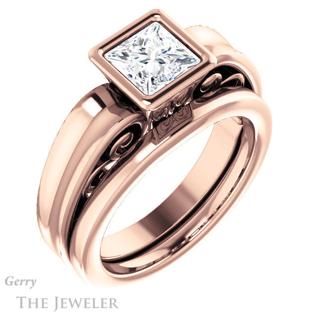 Princess Cut Forever One Moissanite Engagement Ring #GTJ1070-square-fo-r 6 Princess Cut Forever One Moissanite Engagement Ring #GTJ1070-square-fo-r