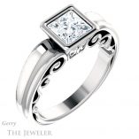 Princess Cut Forever One Moissanite Engagement Ring #GTJ1070-square-fo-w