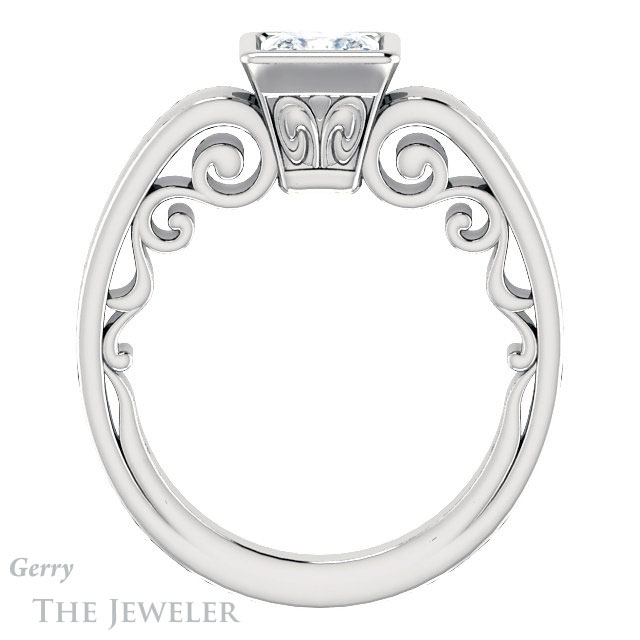 Princess Cut Forever One Moissanite Engagement Ring #GTJ1070-square-fo-w