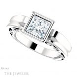 Princess Cut Forever One Moissanite Engagement Ring #GTJ1070-square-fo-w