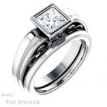 Princess Cut Forever One Moissanite Engagement Ring #GTJ1070-square-fo-w