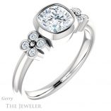 Cushion Cut Forever One Moissanite Engagement Ring #GTJ1071-cushion-fo-w 4 Cushion Cut Forever One Moissanite Engagement Ring #GTJ1071-cushion-fo-w