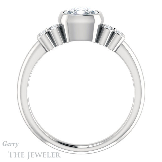 Cushion Cut Forever One Moissanite Engagement Ring #GTJ1071-cushion-fo-w 2 Cushion Cut Forever One Moissanite Engagement Ring #GTJ1071-cushion-fo-w