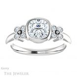 Cushion Cut Forever One Moissanite Engagement Ring #GTJ1071-cushion-fo-w 1 Cushion Cut Forever One Moissanite Engagement Ring #GTJ1071-cushion-fo-w