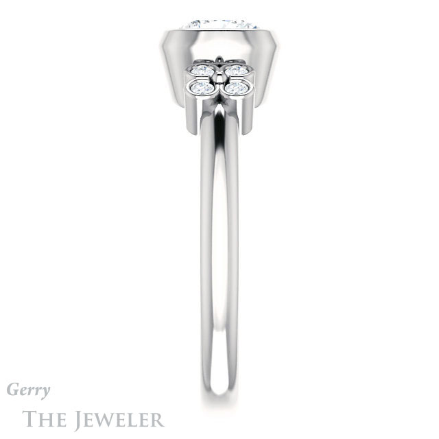 Cushion Cut Forever One Moissanite Engagement Ring #GTJ1071-cushion-fo-w 3 Cushion Cut Forever One Moissanite Engagement Ring #GTJ1071-cushion-fo-w