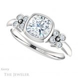 Cushion Cut Forever One Moissanite Engagement Ring #GTJ1071-cushion-fo-w 5 Cushion Cut Forever One Moissanite Engagement Ring #GTJ1071-cushion-fo-w