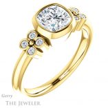 Cushion Cut Forever One Moissanite Engagement Ring #GTJ1071-cushion-fo-y