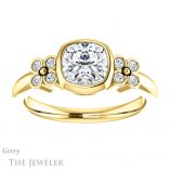 Cushion Cut Forever One Moissanite Engagement Ring #GTJ1071-cushion-fo-y