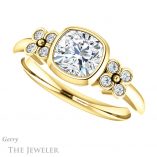 Cushion Cut Forever One Moissanite Engagement Ring #GTJ1071-cushion-fo-y