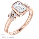 Emerald Cut Forever One Moissanite Engagement Ring #GTJ1071-emerald-fb-r 4 Emerald Cut Forever Brilliant Moissanite Engagement Ring #GTJ1071-emerald-fb-r