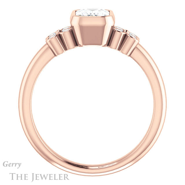 Emerald Cut Forever One Moissanite Engagement Ring #GTJ1071-emerald-fb-r 2 Emerald Cut Forever Brilliant Moissanite Engagement Ring #GTJ1071-emerald-fb-r