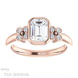 Emerald Cut Forever One Moissanite Engagement Ring #GTJ1071-emerald-fb-r 1 Emerald Cut Forever Brilliant Moissanite Engagement Ring #GTJ1071-emerald-fb-r