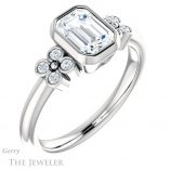 Emerald Cut Forever Brilliant Moissanite Engagement Ring #GTJ1071-emerald-fb-w