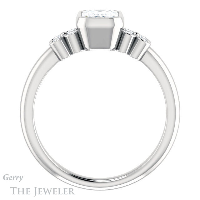 Emerald Cut Forever Brilliant Moissanite Engagement Ring #GTJ1071-emerald-fb-w