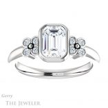 Emerald Cut Forever Brilliant Moissanite Engagement Ring #GTJ1071-emerald-fb-w