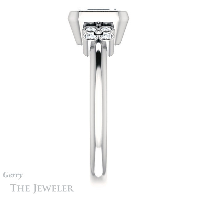 Emerald Cut Forever Brilliant Moissanite Engagement Ring #GTJ1071-emerald-fb-w