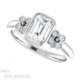 Emerald Cut Forever Brilliant Moissanite Engagement Ring #GTJ1071-emerald-fb-w