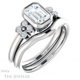 Emerald Cut Forever Brilliant Moissanite Engagement Ring #GTJ1071-emerald-fb-w