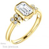 Emerald Cut Forever Brilliant Moissanite Engagement Ring #GTJ1071-emerald-fb-y
