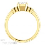 Emerald Cut Forever Brilliant Moissanite Engagement Ring #GTJ1071-emerald-fb-y
