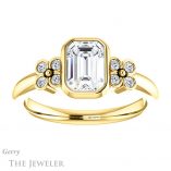 Emerald Cut Forever Brilliant Moissanite Engagement Ring #GTJ1071-emerald-fb-y