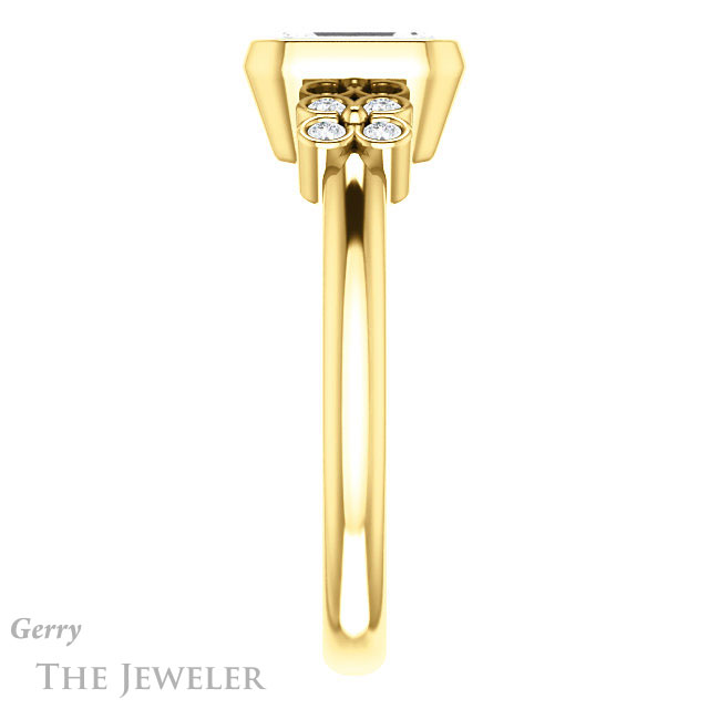 Emerald Cut Forever Brilliant Moissanite Engagement Ring #GTJ1071-emerald-fb-y