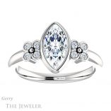 Marquise Cut Forever One Moissanite Engagement Ring #GTJ1071-marquise-fb-w 1 Marquise Cut Forever Brilliant Moissanite Engagement Ring #GTJ1071-marquise-fb-w