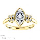 Marquise Cut Forever One Moissanite Engagement Ring #GTJ1071-marquise-fb-y 1 Marquise Cut Forever Brilliant Moissanite Engagement Ring #GTJ1071-marquise-fb-y