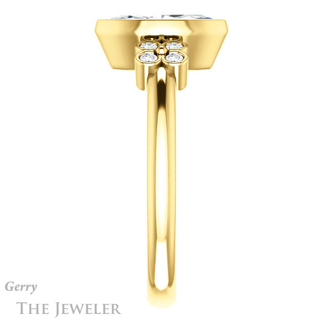 Marquise Cut Forever One Moissanite Engagement Ring #GTJ1071-marquise-fb-y 3 Marquise Cut Forever Brilliant Moissanite Engagement Ring #GTJ1071-marquise-fb-y