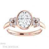 Oval Shaped Forever One Moissanite Engagement Ring #GTJ1071-oval-fo-r