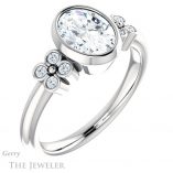 Oval Shaped Forever One Moissanite Engagement Ring #GTJ1071-oval-fo-w 4 Oval Shaped Forever One Moissanite Engagement Ring #GTJ1071-oval-fo-w