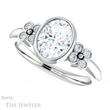 Oval Shaped Forever One Moissanite Engagement Ring #GTJ1071-oval-fo-w 5 Oval Shaped Forever One Moissanite Engagement Ring #GTJ1071-oval-fo-w