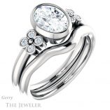Oval Shaped Forever One Moissanite Engagement Ring #GTJ1071-oval-fo-w 6 Oval Shaped Forever One Moissanite Engagement Ring #GTJ1071-oval-fo-w
