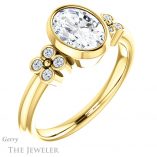 Oval Shaped Forever One Moissanite Engagement Ring #GTJ1071-oval-fo-y 4 Oval Shaped Forever One Moissanite Engagement Ring #GTJ1071-oval-fo-y