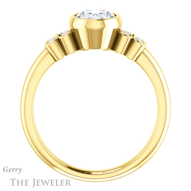 Oval Shaped Forever One Moissanite Engagement Ring #GTJ1071-oval-fo-y 2 Oval Shaped Forever One Moissanite Engagement Ring #GTJ1071-oval-fo-y