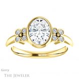 Oval Shaped Forever One Moissanite Engagement Ring #GTJ1071-oval-fo-y 1 Oval Shaped Forever One Moissanite Engagement Ring #GTJ1071-oval-fo-y