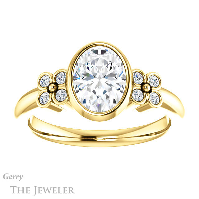 Oval Shaped Forever One Moissanite Engagement Ring #GTJ1071-oval-fo-y 1 Oval Shaped Forever One Moissanite Engagement Ring #GTJ1071-oval-fo-y