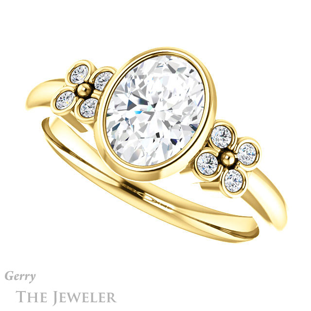 Oval Shaped Forever One Moissanite Engagement Ring #GTJ1071-oval-fo-y 5 Oval Shaped Forever One Moissanite Engagement Ring #GTJ1071-oval-fo-y