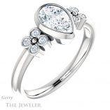 Pear Shaped Forever One Moissanite Engagement Ring #GTJ1071-pear-fb-w 4 Pear Shaped Forever Brilliant Moissanite Engagement Ring #GTJ1071-pear-fb-w