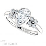 Pear Shaped Forever One Moissanite Engagement Ring #GTJ1071-pear-fb-w 5 Pear Shaped Forever Brilliant Moissanite Engagement Ring #GTJ1071-pear-fb-w
