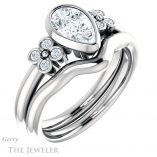 Pear Shaped Forever One Moissanite Engagement Ring #GTJ1071-pear-fb-w 6 Pear Shaped Forever Brilliant Moissanite Engagement Ring #GTJ1071-pear-fb-w