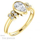 Pear Shaped Forever Brilliant Moissanite Engagement Ring #GTJ1071-pear-fb-y