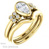 Pear Shaped Forever Brilliant Moissanite Engagement Ring #GTJ1071-pear-fb-y
