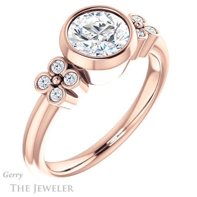 Round Cut Forever One Moissanite Engagement Ring #GTJ1071-round-fo-r 4 Round Cut Forever One Moissanite Engagement Ring #GTJ1071-round-fo-r