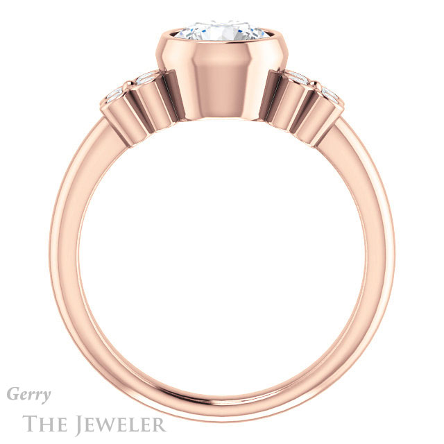 Round Cut Forever One Moissanite Engagement Ring #GTJ1071-round-fo-r