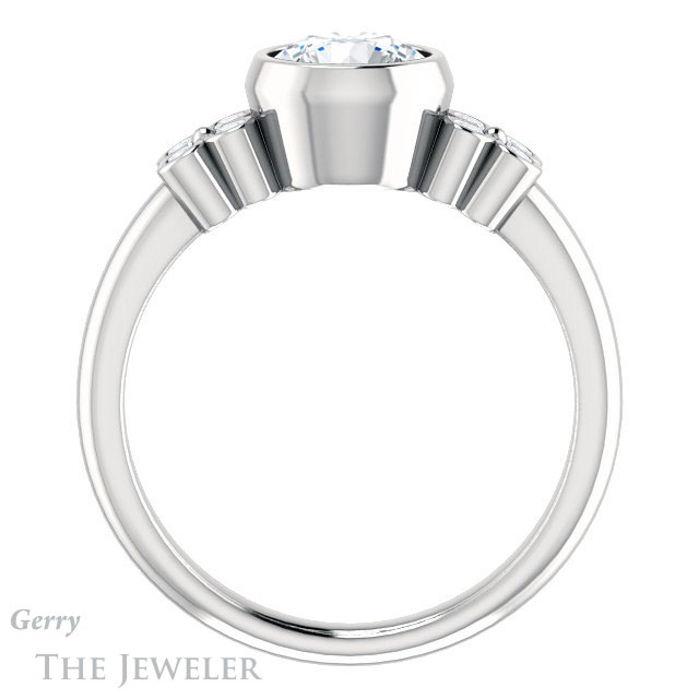 Round Cut Forever One Moissanite Engagement Ring #GTJ1071-round-fo-w 2 Round Cut Forever One Moissanite Engagement Ring #GTJ1071-round-fo-w